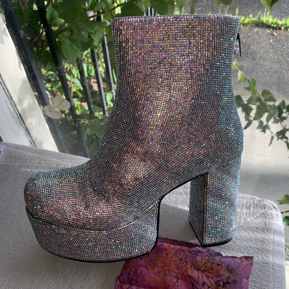 NIB Crystal Encrusted Platform Boots - Picture 7 of 8